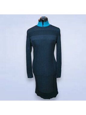 Black‎ Goat Cashmere | Cashmere Silk Blend Long Sleeve Black Dress - Size Large
